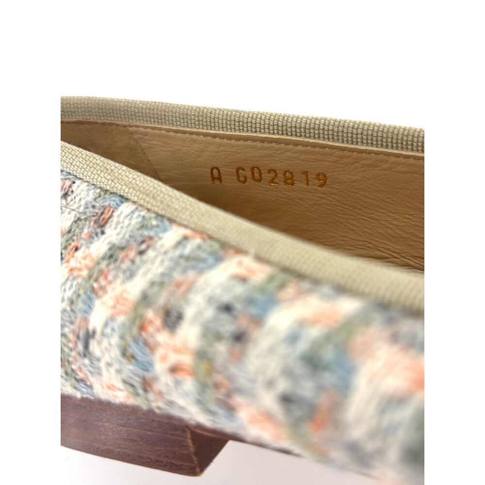 Chanel Tweed Cap Toe Bow CC Logo Ballerina Flats 36.5 - Picture 8 of 8